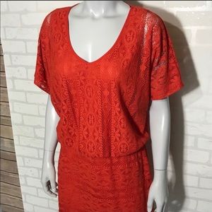 Bisou Bisou Red lace dress